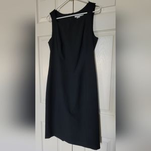 Navy Blue Square Neck Sheath Dress